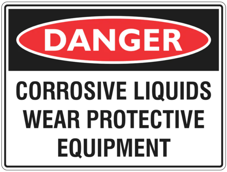 Danger Safety Sign Stickers Corrosive Liquids Wear Protective