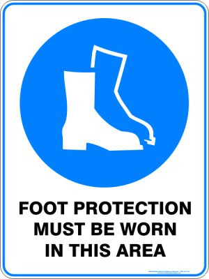 Foot protection must be worn in this area - Safety Sign
