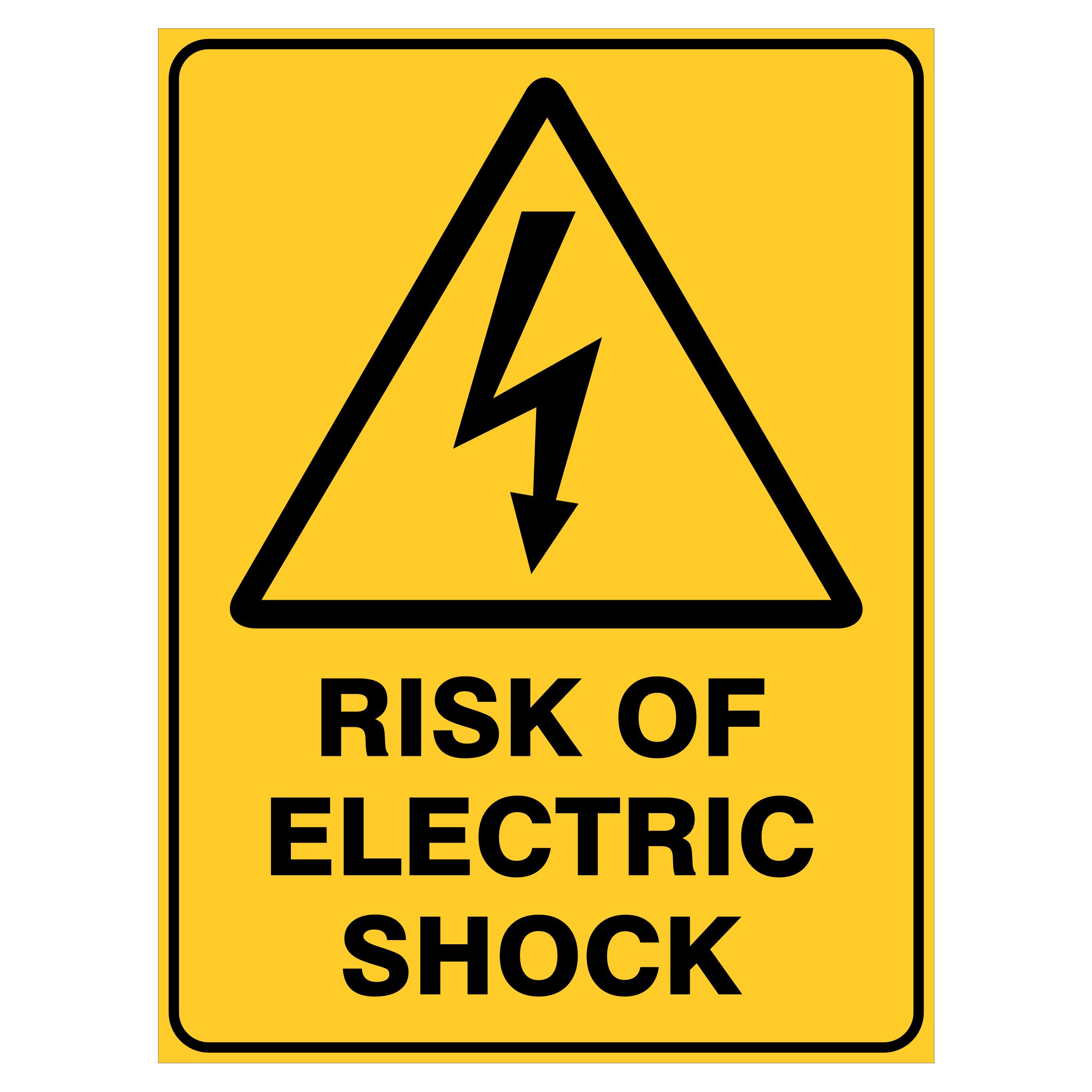 Risk of electric shock - Safety Sign
