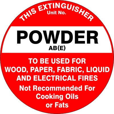 Extinguisher ID Marker - Powder ABE - Safety Sign