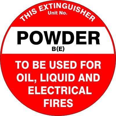 Extinguisher ID Marker - Powder BE - Safety Sign