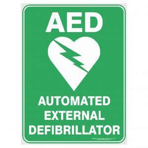AED Automated External Defibrillator - Safety Sign