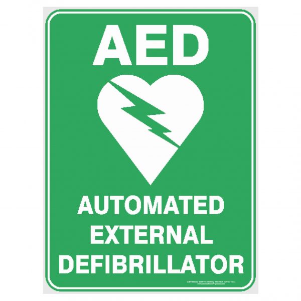 AED Automated External Defibrillator - Safety Sign
