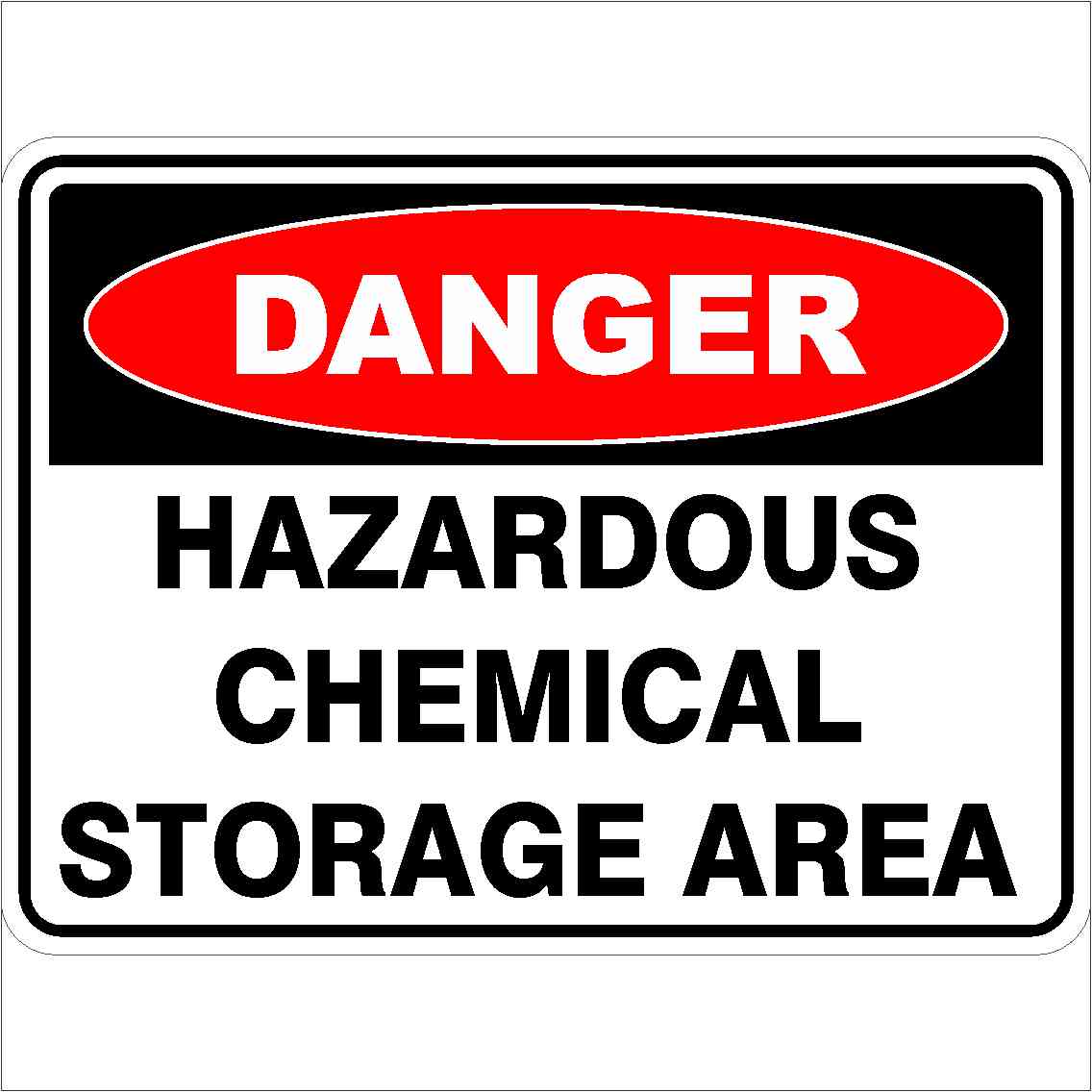 Danger Safety Sign Stickers Hazardous Chemical Storage Area 