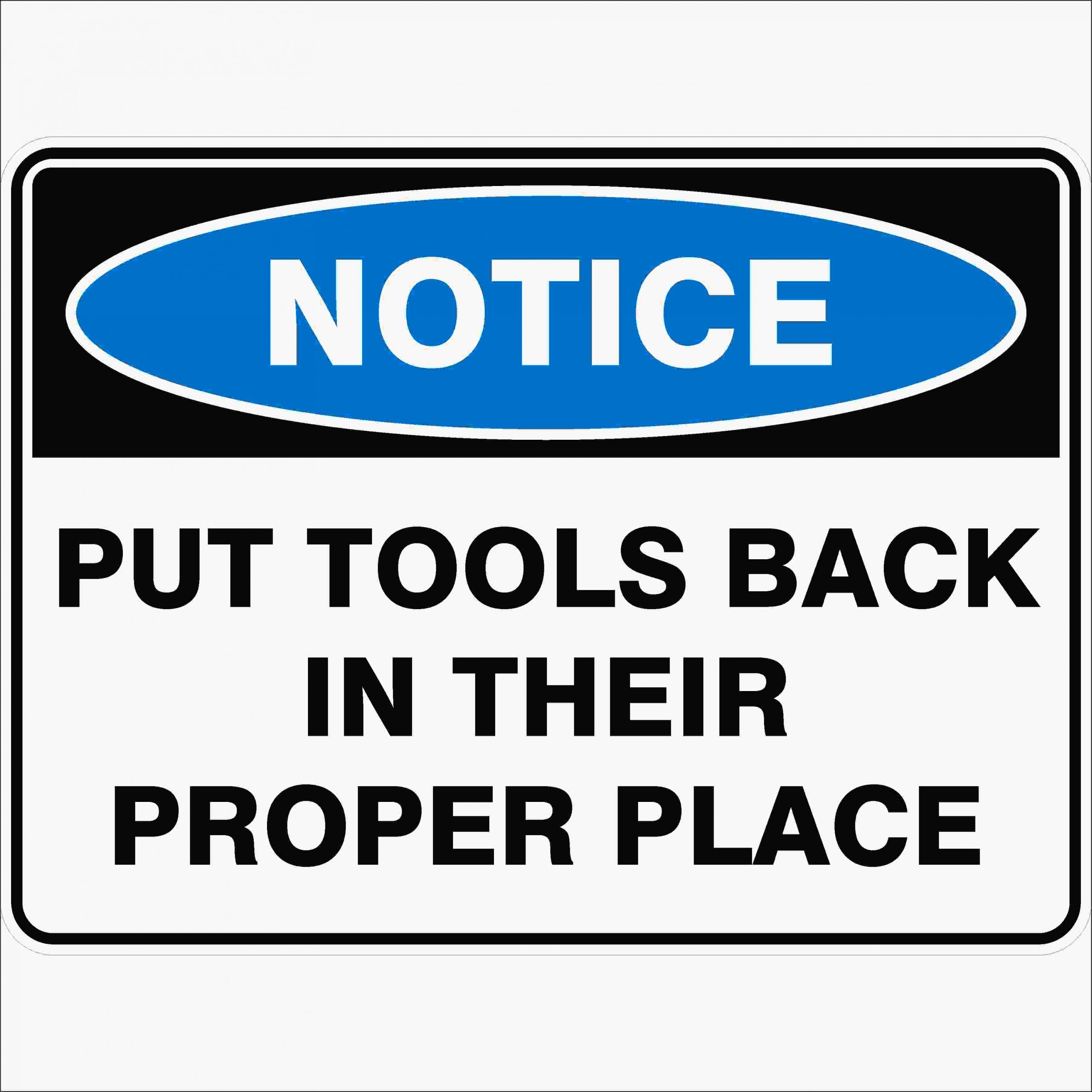 Notice - Put Tools Back - Safety Sign