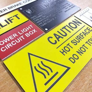 Custom Laser Engraved Traffolyte Signs and Labels