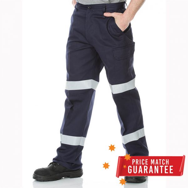 Workmens Lightweight Cotton Drill Taped Pants w/ Cargo Pocket