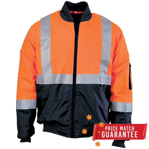 DNC HiVis Orange/Navy Two Tone Bomber Jacket 200D with 3M Reflective Tape