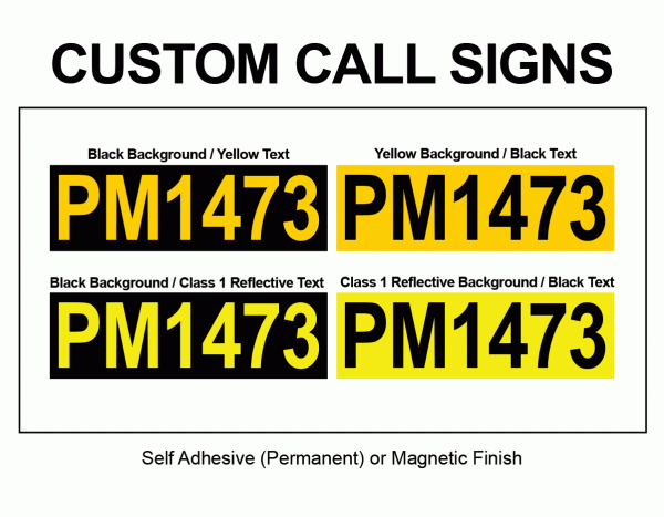 Custom Call Sign - Yellow Black