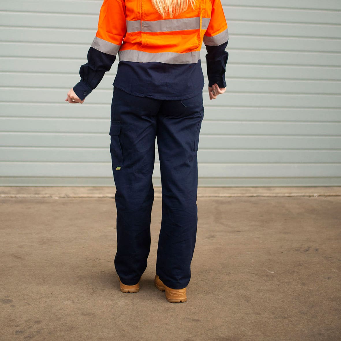 Southern Cross Workwear – Back View of Navy Drill Pants (Untaped)