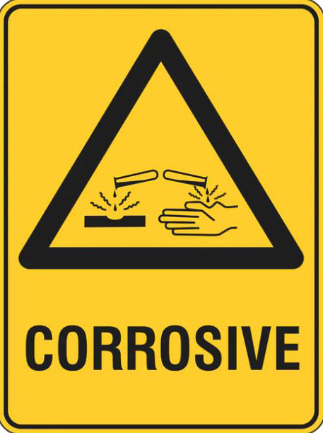 Warning Safety Sign/Stickers - Corrosive - Southern Cross Industrial Group