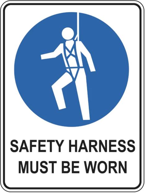 Mandatory Safety Sign/Stickers - Safety Harness Must Be Worn - Southern ...