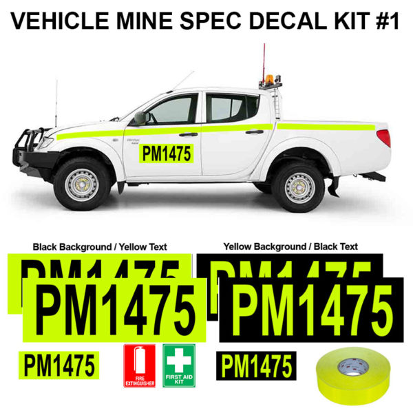 Vehicle Mine Spec Decals Kit #1