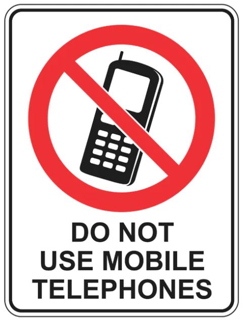 Prohibition Safety Sign/Stickers - Do Not Use Mobile Telephones ...